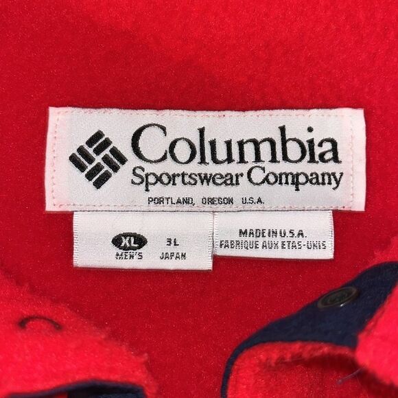 Retro Columbia Sportswear Jacket Mens Big Red Field Gear Fleece Outdoor Vintage - Picture 3 of 7